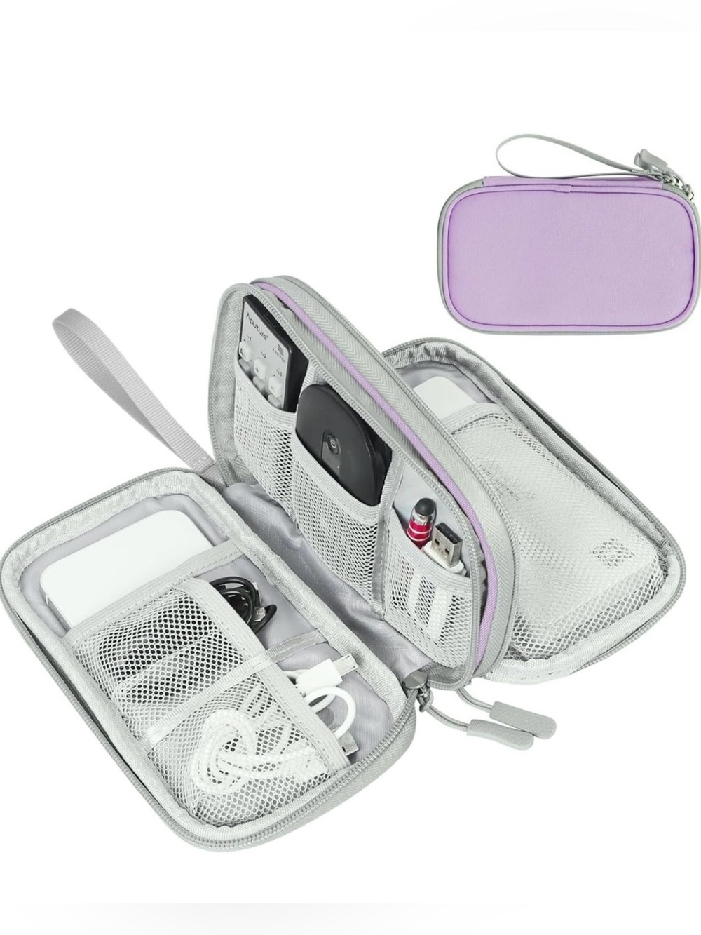 Lilac and Gray Electronic Pouch